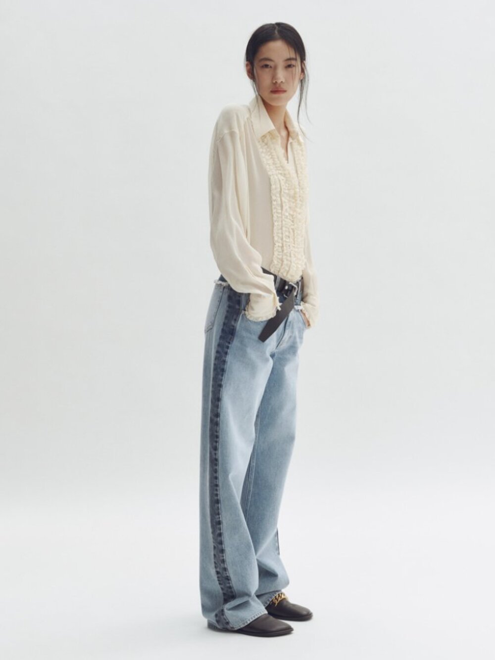Stella McCartney x H&M Two-Tone Straight-Leg Jeans EU 38/ US 6 - Picture 3 of 16